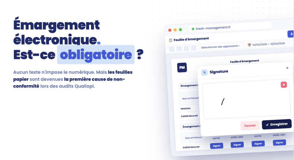 émargement électronique obligatoire formation
